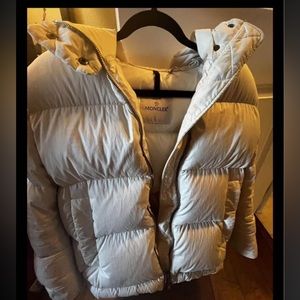 Moncler Hooded Cream Quilted Padded Down Puffer Jacket Coat